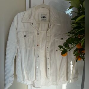 ZARA Cream Corduroy Jean Jacket - Women's